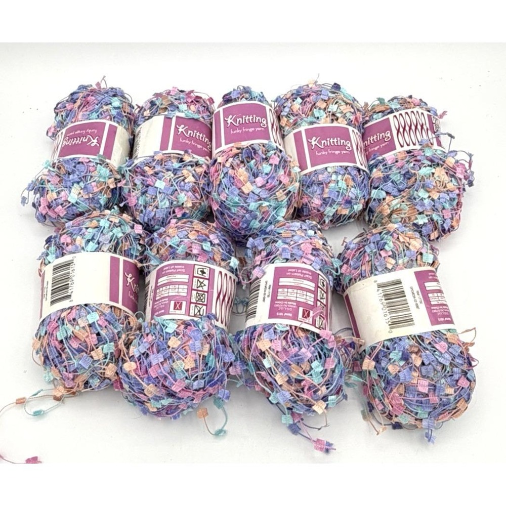 9 Skeins Knitting Funky Fringe Pastel Yarn 1615 17730 90 Yds Each New
